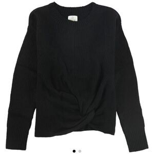 Offline By Aerie Black Solid Long Sleeve Crew Neck Sweater Size XSmall
